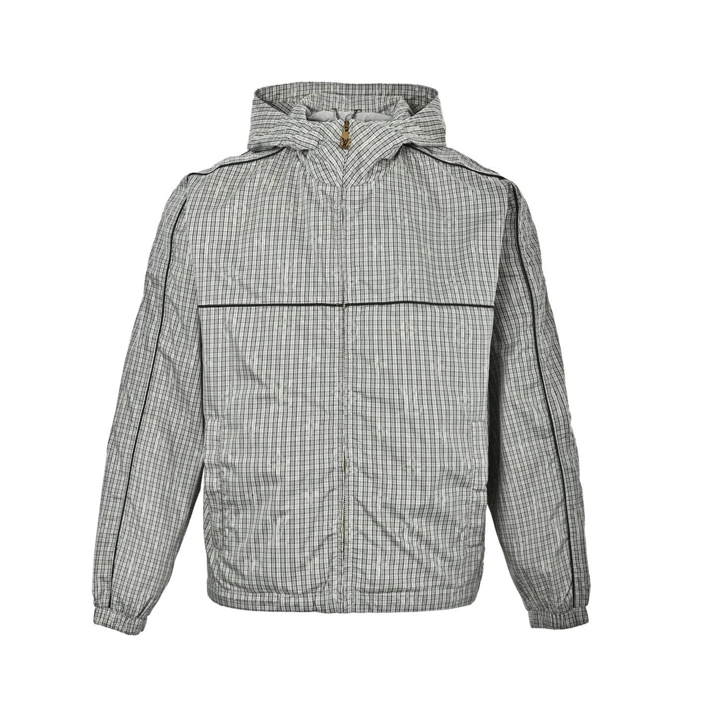 Louis Vuitton/Louis Vuitton plaid logo zipper hooded jacket